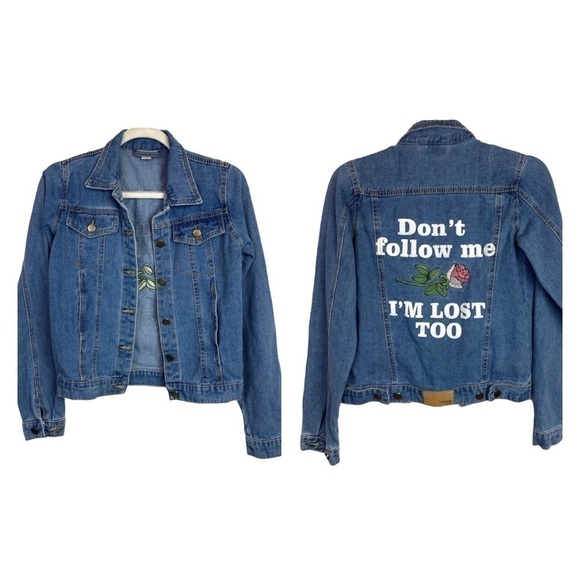 Fashion Jean Jackets & Blazers - 𝅺DENIM Jean Jacket “Don’t Follow Me”